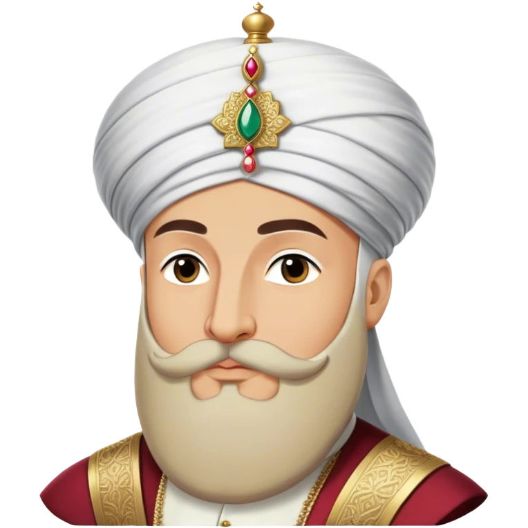 ​Cinematic Realistic Portrait of Suleiman the Magnificent, depicted as a regal Ottoman sultan adorned with a large, white, round, tall turban and a majesti beard, his commanding gaze bathed in warm, historic lighting that exudes timeless authority and grandeur, emoji