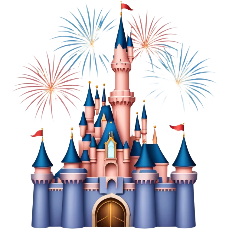 Disneyland paris castle with fireworks emoji