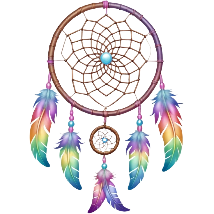 Iridescent rainbow pastel dreamcatcher emoji