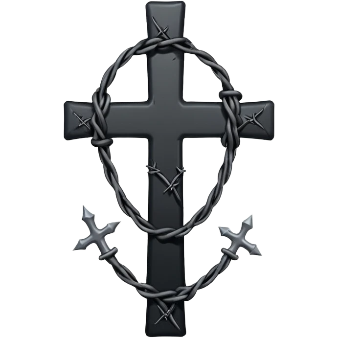 goth cross wrapped in barbed wire emoji