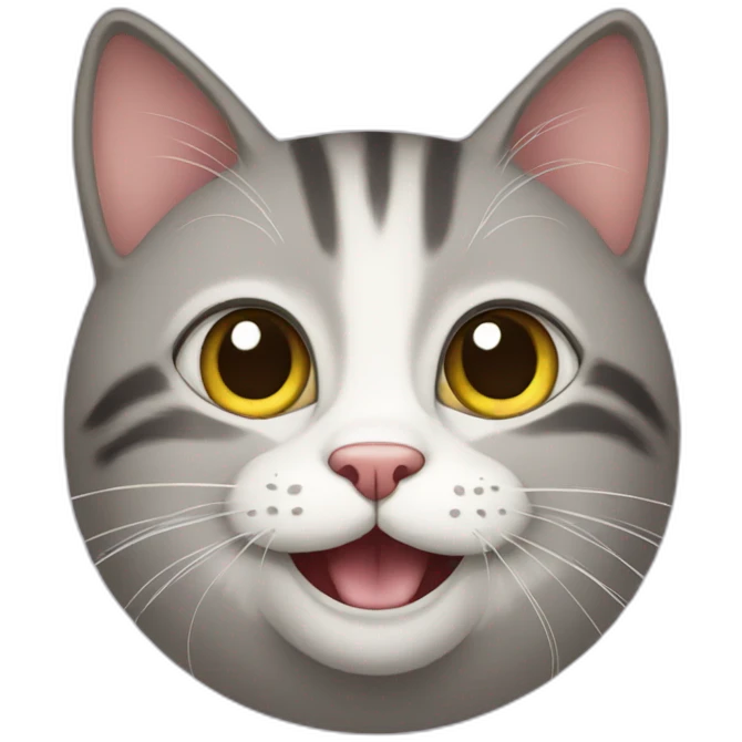 cat with happy face emoji
