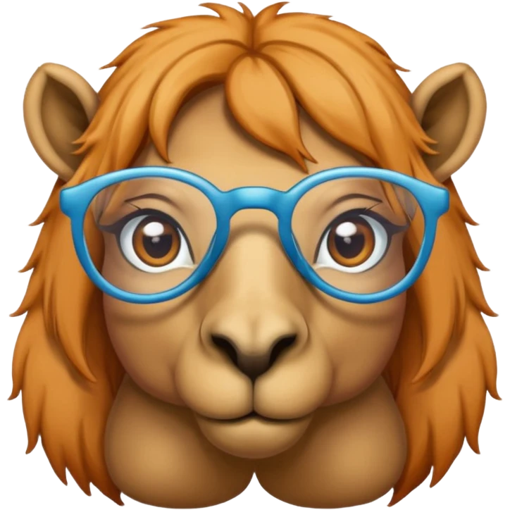 camel face with colored hair and glasses emoji