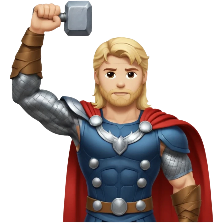 The hero Thor proudly holds justice in his raised hand. emoji