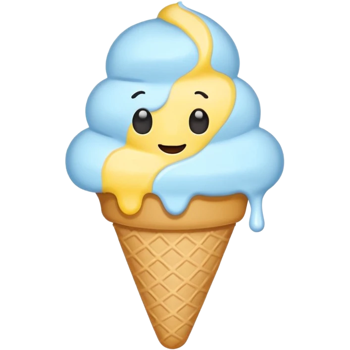 Ice cream emoji, pastel blue & yellow palette
Flat vector, minimal, cute emoji style emoji