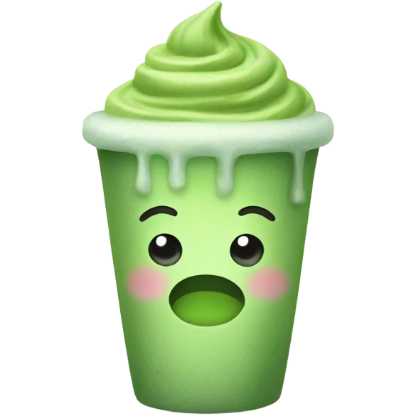 Iced matcha in cute cup emoji