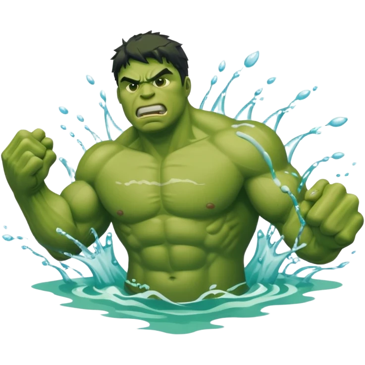 Hulk swimming emoji