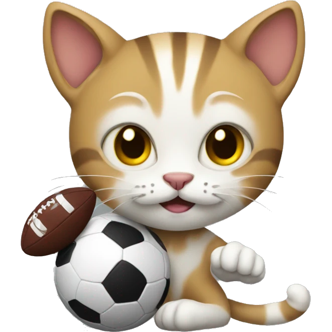 Cat playing football emoji