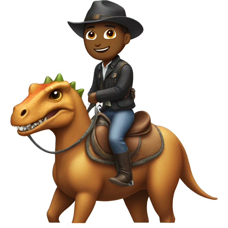 A horse riding a dinosaur emoji
