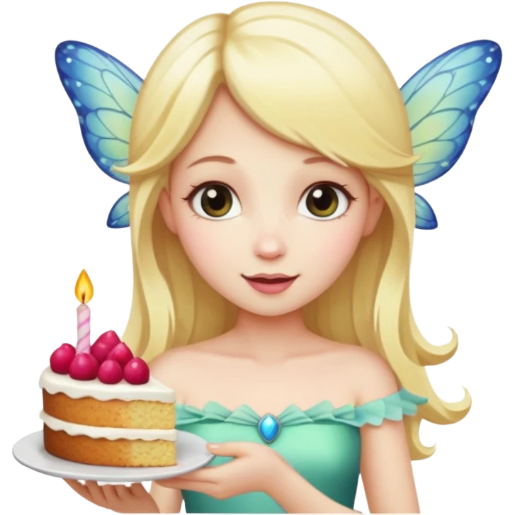 Fairy with cake emoji