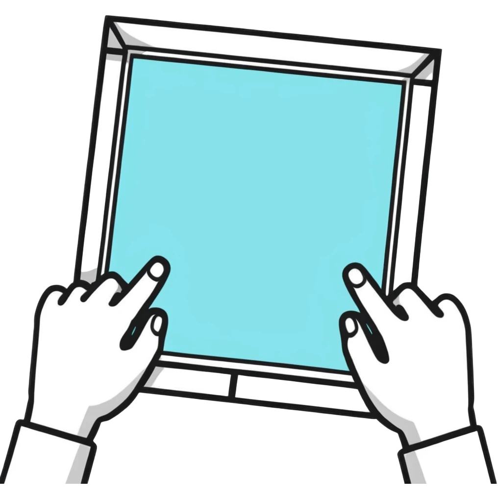 hands creating a viewing frame with fingers and thumbs, composition perspective emoji