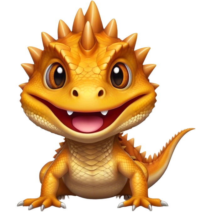 Cinematic Comical Bearded Dragon Portrait Emoji, Head tilted dramatically with an exaggeratedly amused expression, featuring a striking, glossy scaled hide with a quirky, spiky beard and wide, expressive eyes full of playful disbelief, Simplified yet hilariously expressive features, highly detailed, glowing with a slightly sassy glow, high shine, dramatic yet playful, stylized with an air of cheeky mischief, bright and endearing, soft glowing outline, capturing the essence of a spirited and over‐the‐top dragon, so meme‐worthy it feels like it could snap its jaws into internet fame instantly! emoji