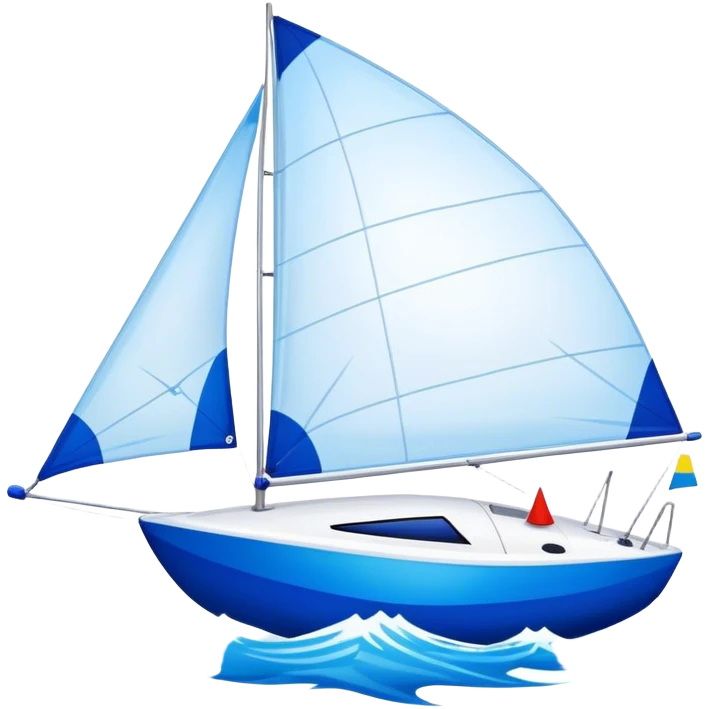 Sailboat - Sunfish (Model Year: 2021) (Iconic colour: Bright sail with blue and white) emoji