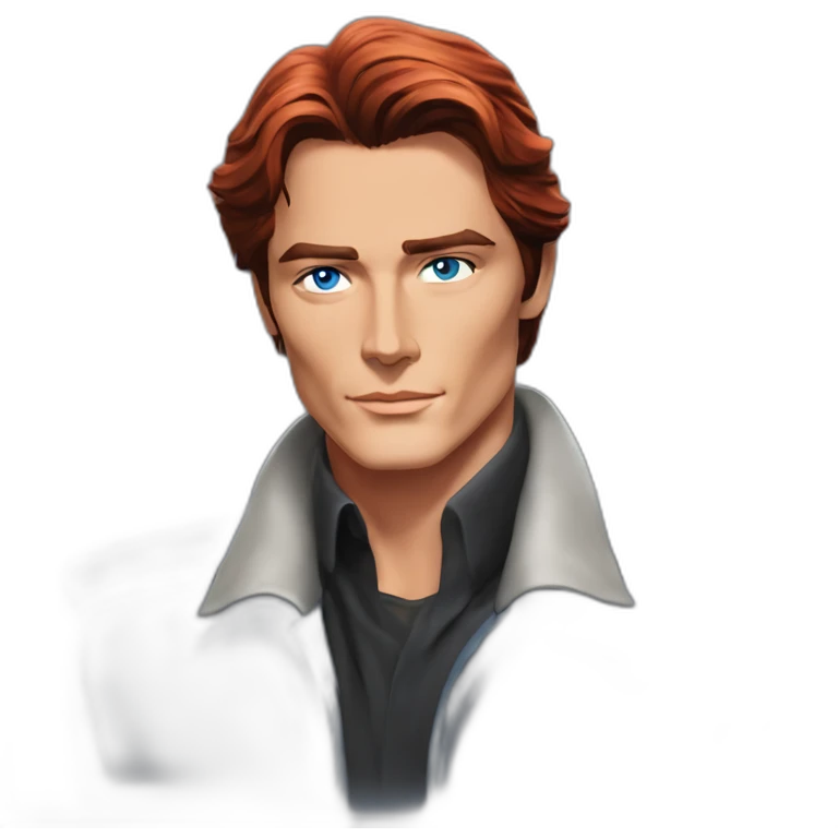 Alain Delon young superhero blue eyes short red hair emoji