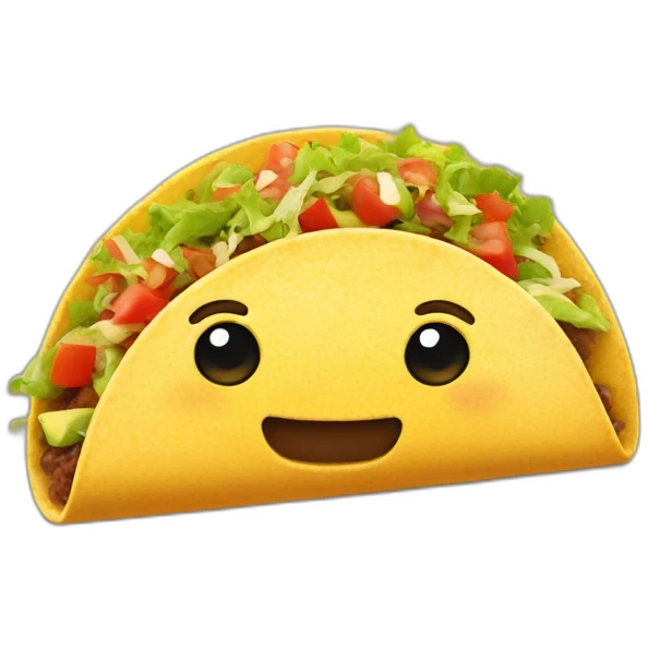 Taco with a face emoji