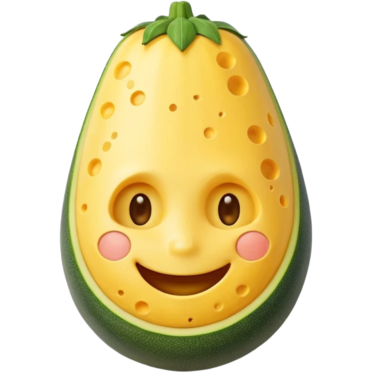 zucchini made out of cheese with a face emoji