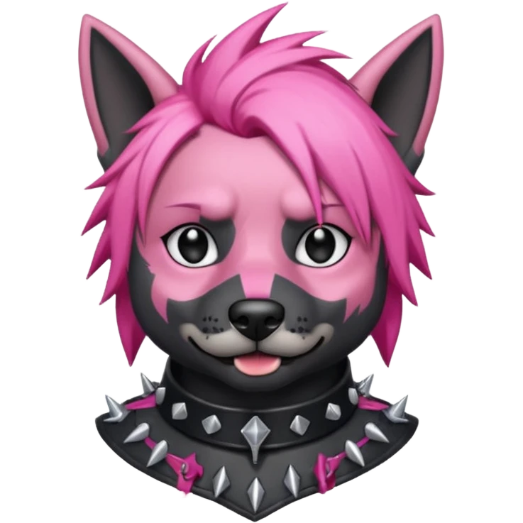 pink haired metalhead dog emoji