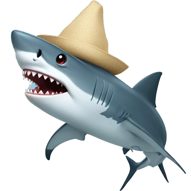 Shark with a hat emoji