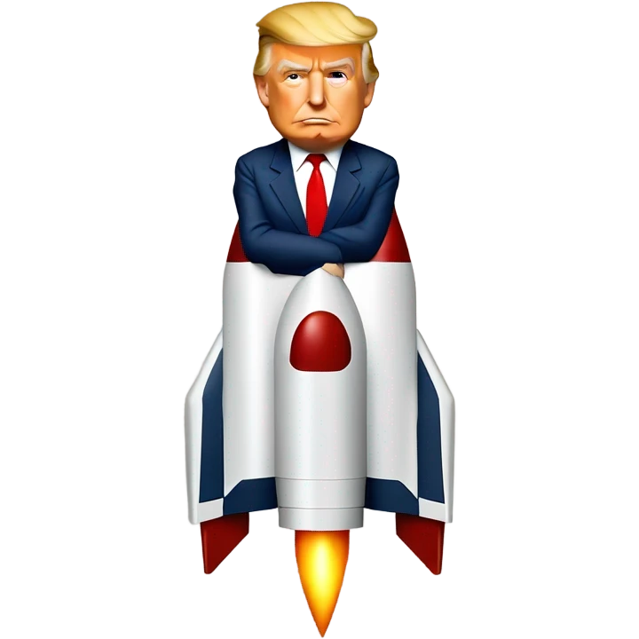 Donald trump riding a rocket like a horse  emoji