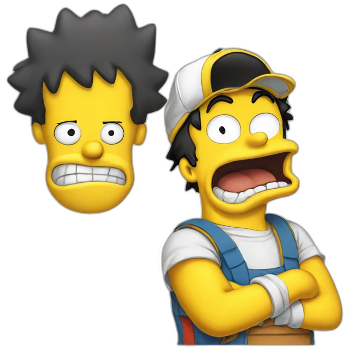 Luffy eat homer simpson emoji