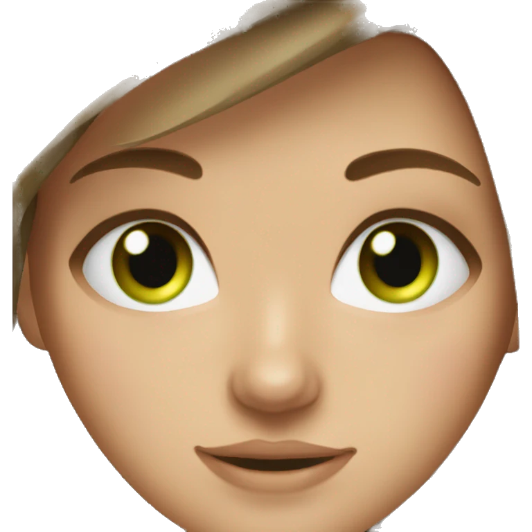 teen girl brown hair green eye emoji