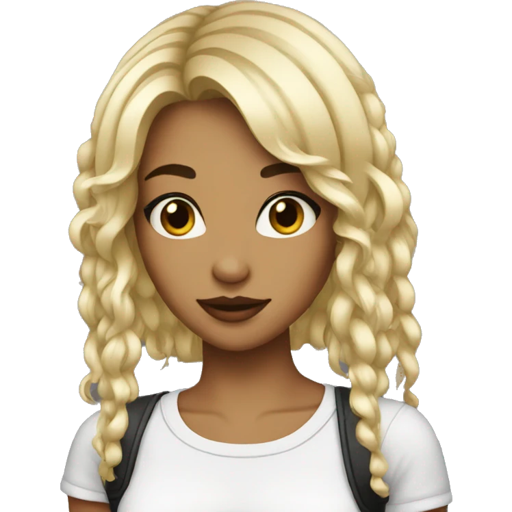 music crazy girl black hair emoji