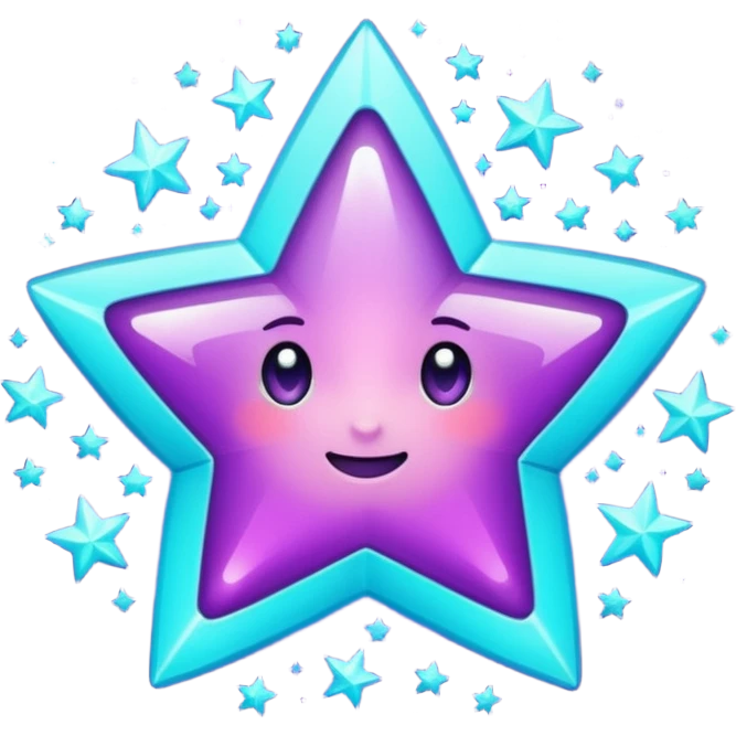 glitter purple and cian star emoji