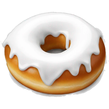 Donut in white glaze emoji