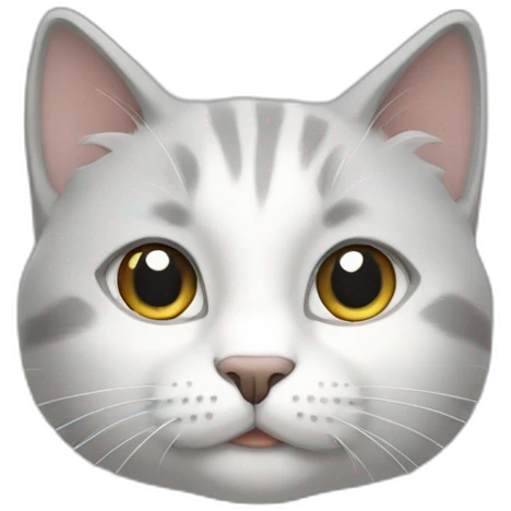 White gray cat emoji