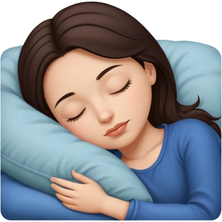 girl with dark brown hair sleeping  emoji