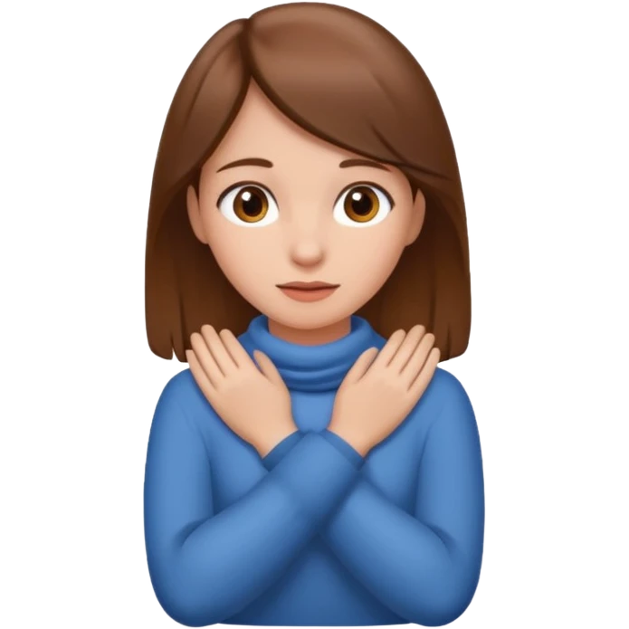 girl with her two hands around neck  emoji