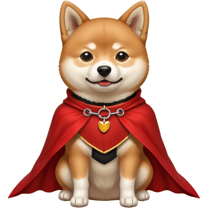 Shiba Dog in evil red collar cloak emoji