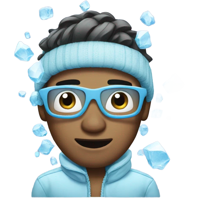 Cool guy frozen in ice  emoji