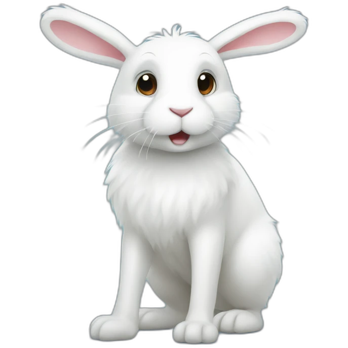 polar rabbit with long legs emoji