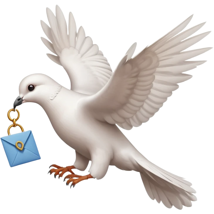 a dove flies with a letter in its paws emoji