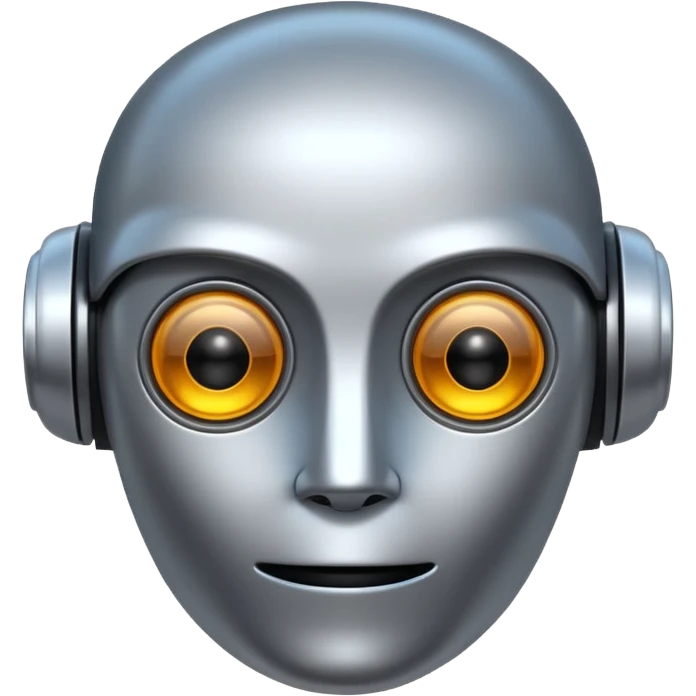 robot head with digital eyes AI emoji emoji