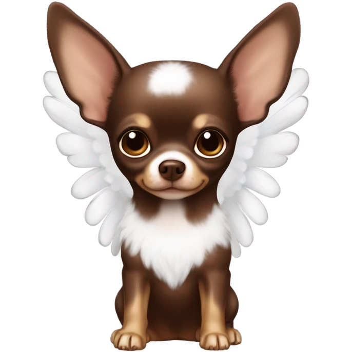 Chocolate Brown chihuahua with angel wings  emoji