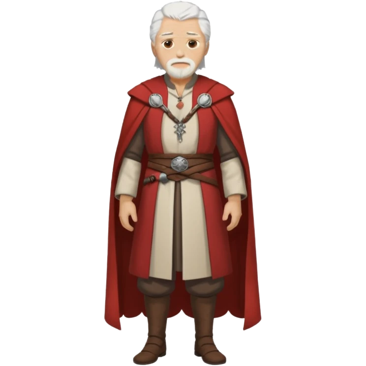 a white haired old man standing in Targaryen themed clothes, full body  emoji