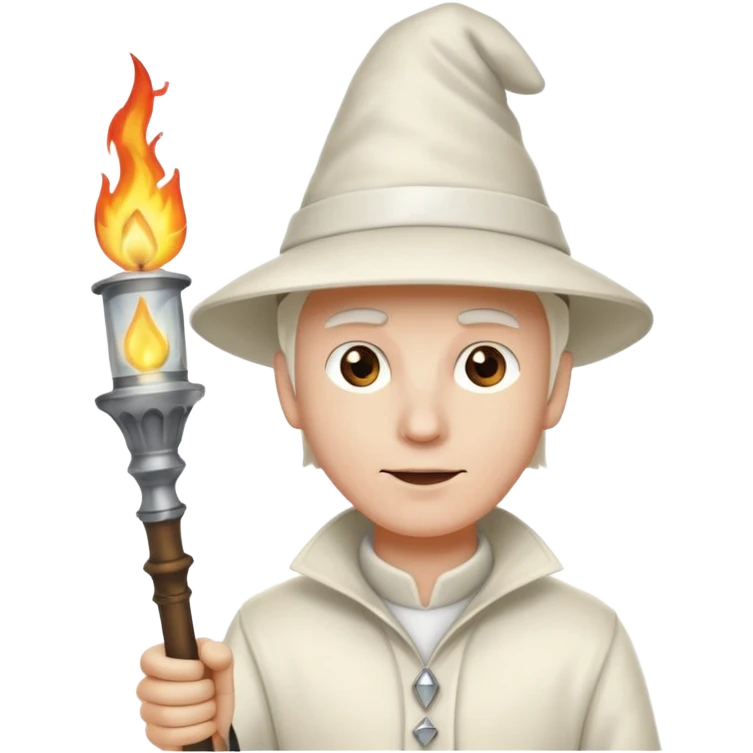 A kkk guy with a torch and pointy hat emoji