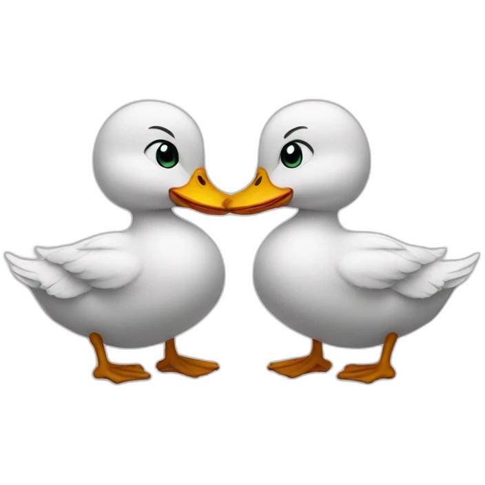 Ducks kissing eachother emoji