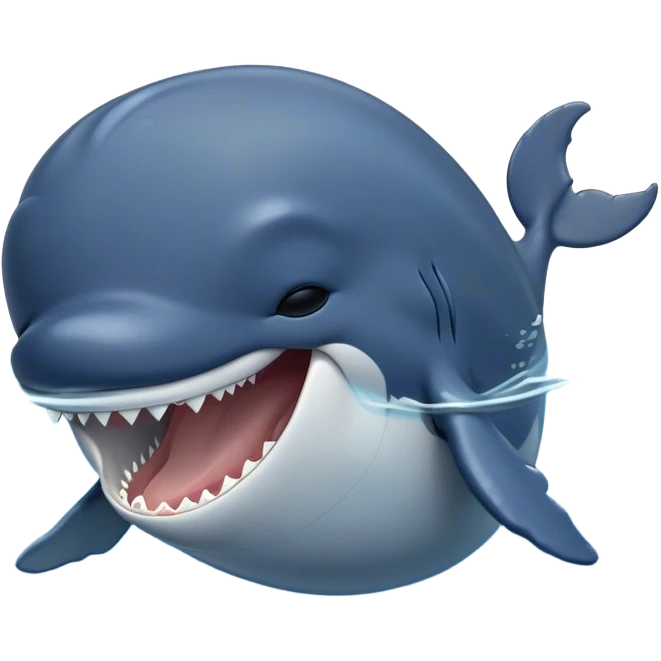 Cinematic Cute Yawning Humpback Whale Portrait Emoji, Head tilted slightly with a dramatic, wide-open yawn, showcasing a massive yet gentle blue-gray body with gently rippling baleen plates and sleepy, half-closed eyes, Simplified yet irresistibly adorable features, highly detailed, glowing with a soft, cozy marine glow, high shine, relaxed yet expressive, stylized with a dash of whimsical deep-sea charm, soft glowing outline, capturing the essence of a drowsy yet affectionate humpback whale that appears ready to drift into a deep-sea slumber! emoji