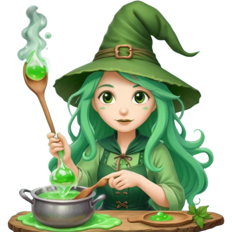 green witch cooking potion emoji