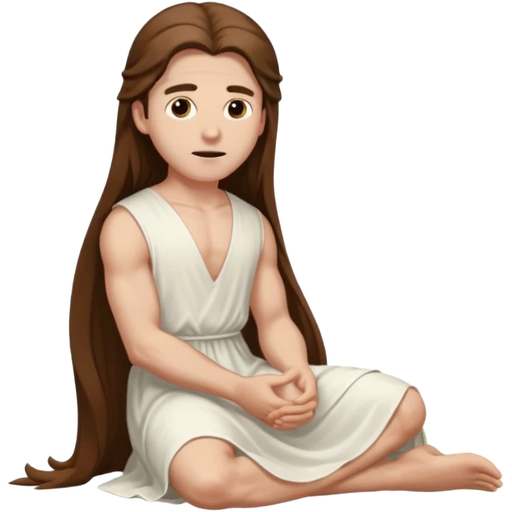 Submissive man on knees wearing female clothes emoji