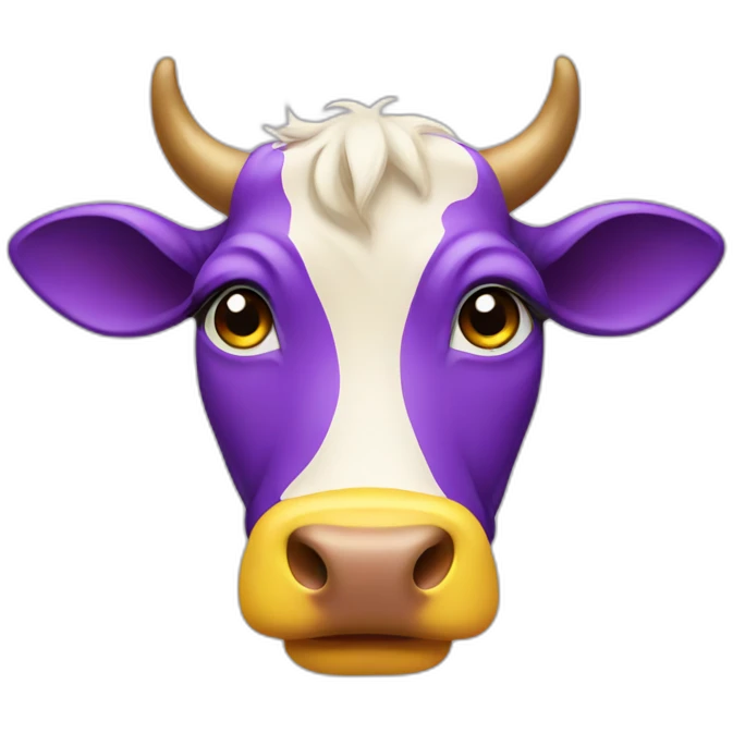 purple and yellow cow emoji