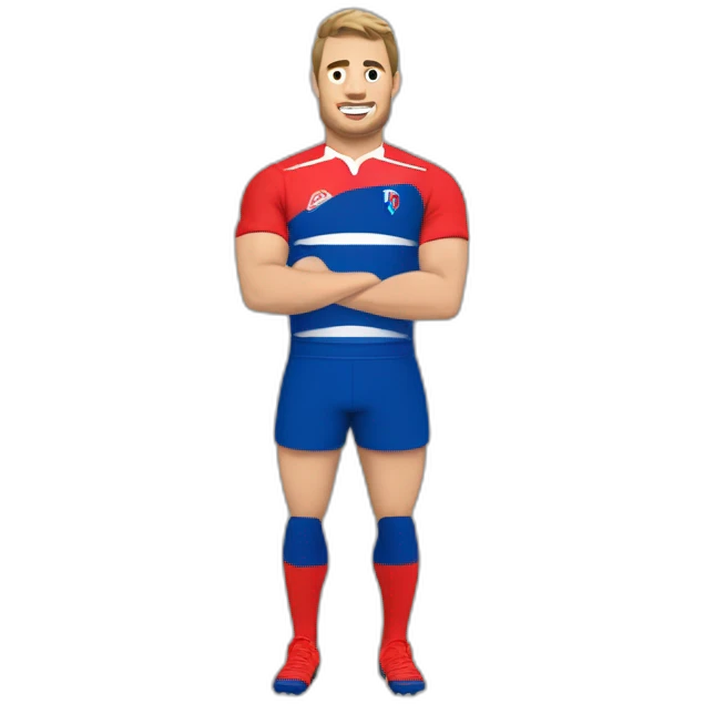joueur de rugby équipe de France marquant unessai emoji