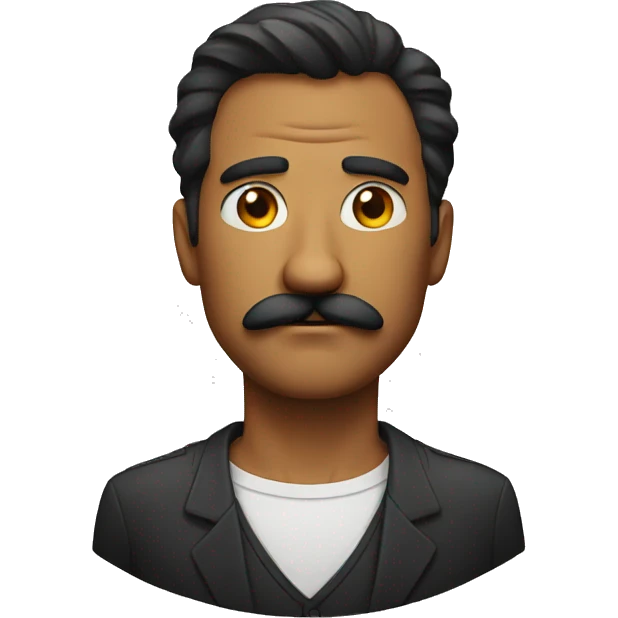 serious man with mustache emoji