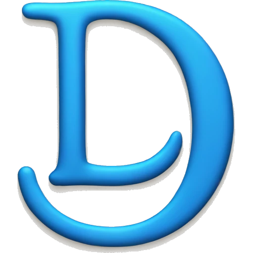 Blue old English letter D emoji