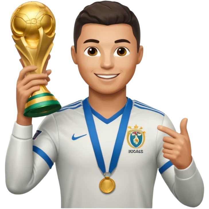 Ronaldo with world cup trophy emoji