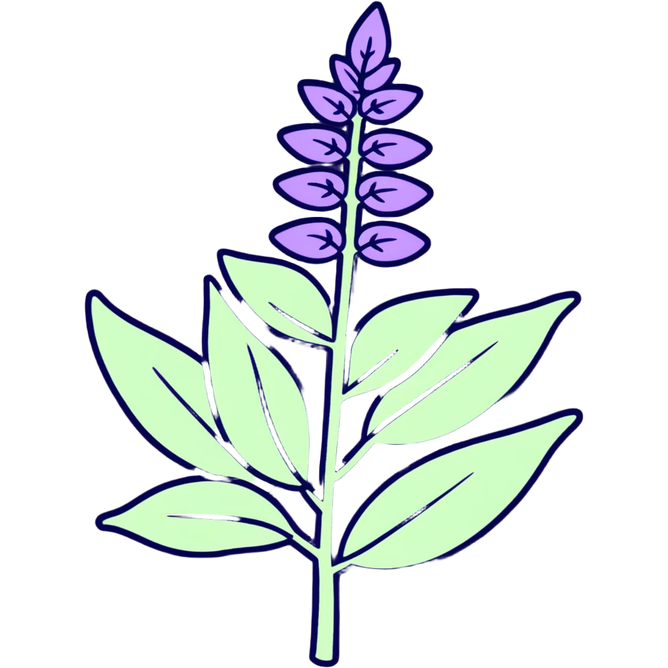 clary sage plant with purple, blue, and green colors emoji