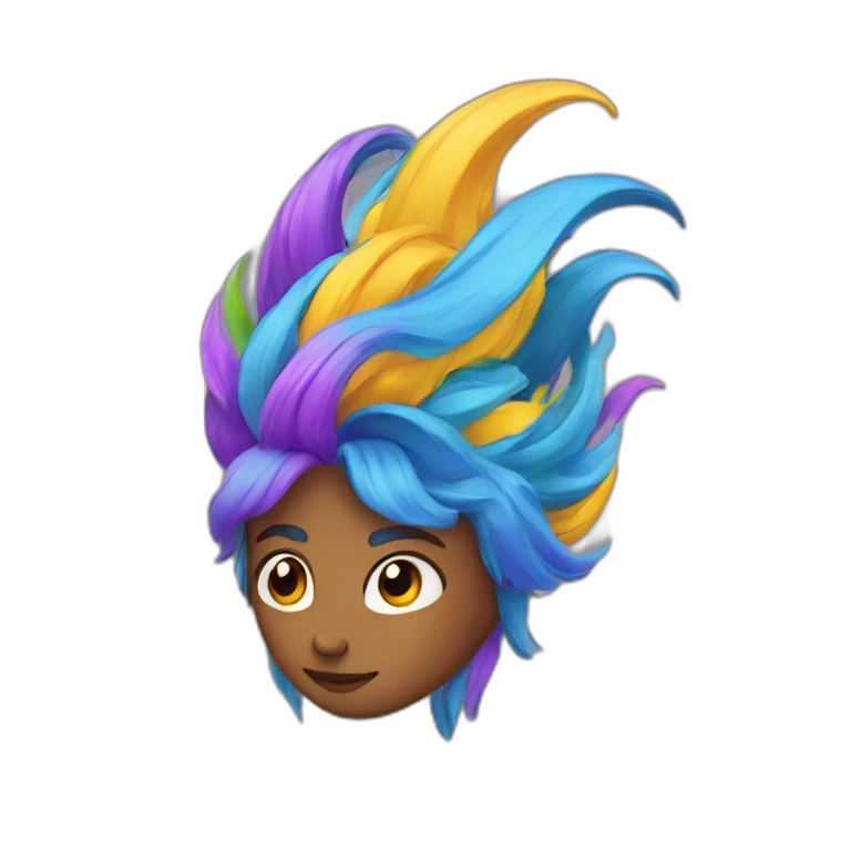 a person with colourful-hair, studs emoji