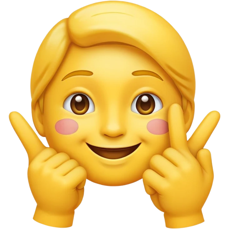 A proud emoji with show fingers on the cheek emoji